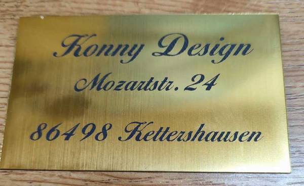 Kunststoff Schild Gold Schwarz